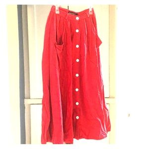 Red American Apparel mid length skirt